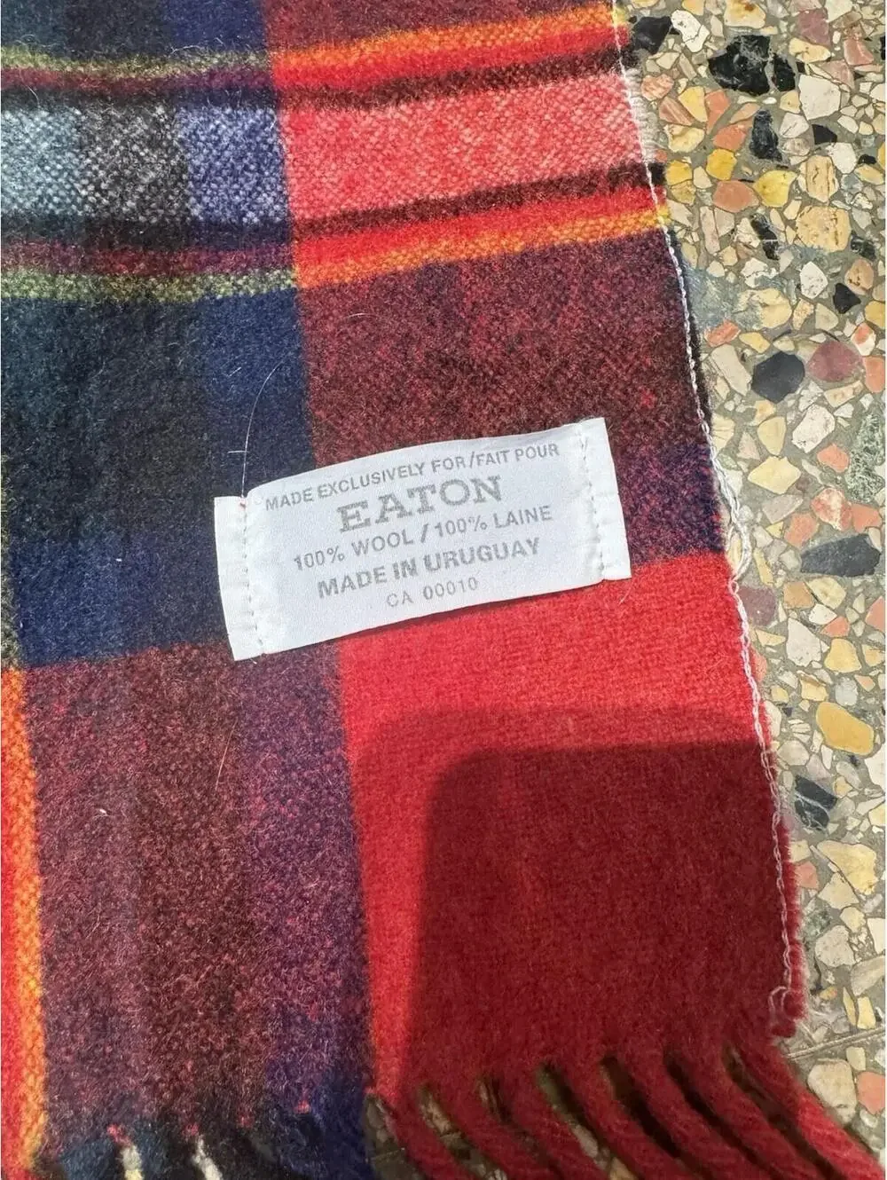 Eaton 100% Wool Blanket Throw Red Plaid Tartan 68 By 32 Inch